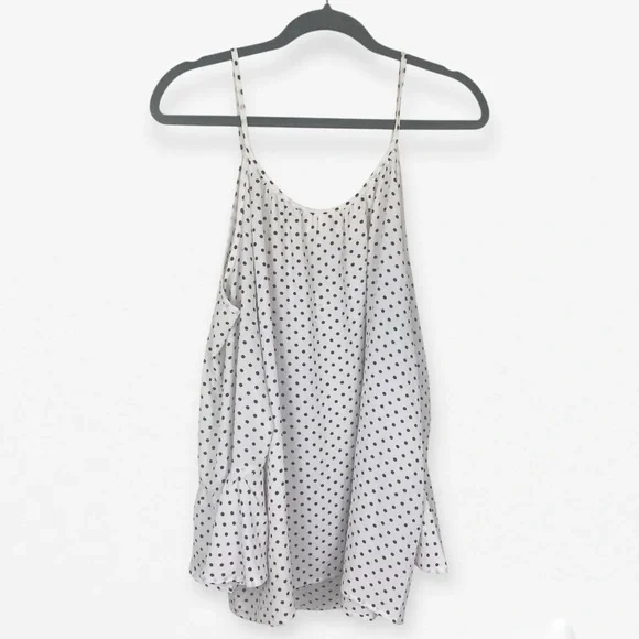 Jules & Leopold Black and White polka dot Open Cold shoulder strap top Blouse XL - Picture 7 of 9